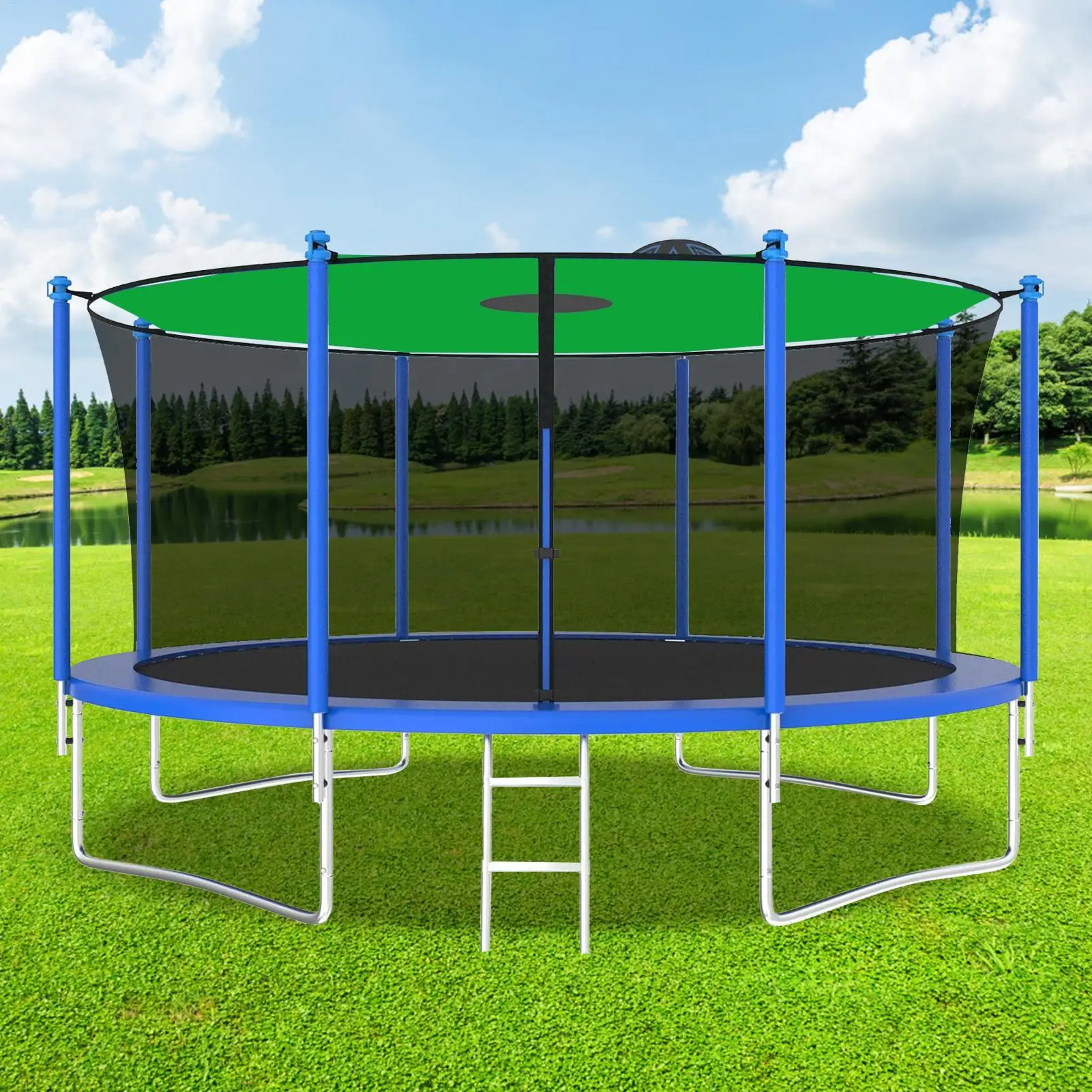 Trampoline Sun Shade Cover 8/10/12/14/ft Trampoline Awning, Trampoline tent cover for indoor or outdoor trampolines Sunshade  ﻿