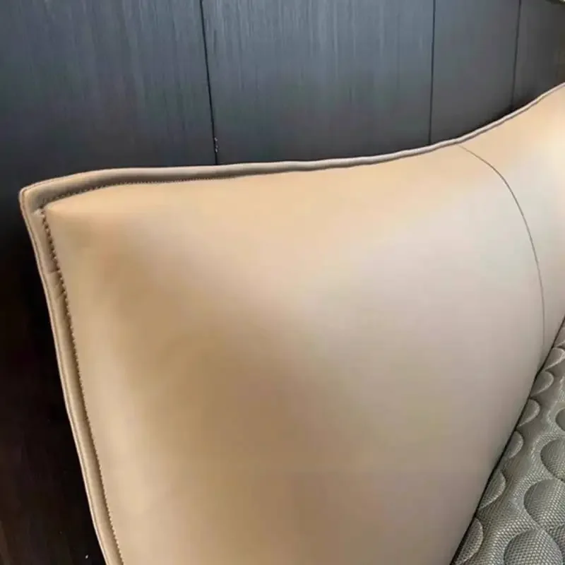 Leather Design Double Bed Frame Luxury Unique Japanese Pliable Double Bed Frame Wooden Modern Cama Matrimonial Furniture Home