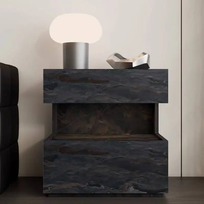 

Decor Unique Nightstands Black Japanese Classic Narrow Design Bedsides Table Storage Minimalist Mesitas De Noche Home Furniture