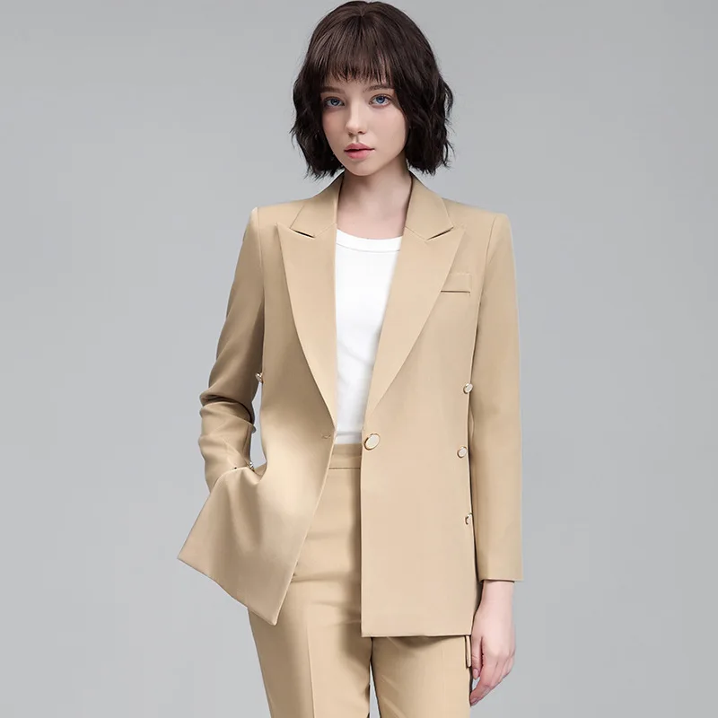 Business Long Sleeve Small Suit Collar Jacket Women Pants Autumn Winter Professional Wear Women's Suit Slim Fit Fashion Commutin