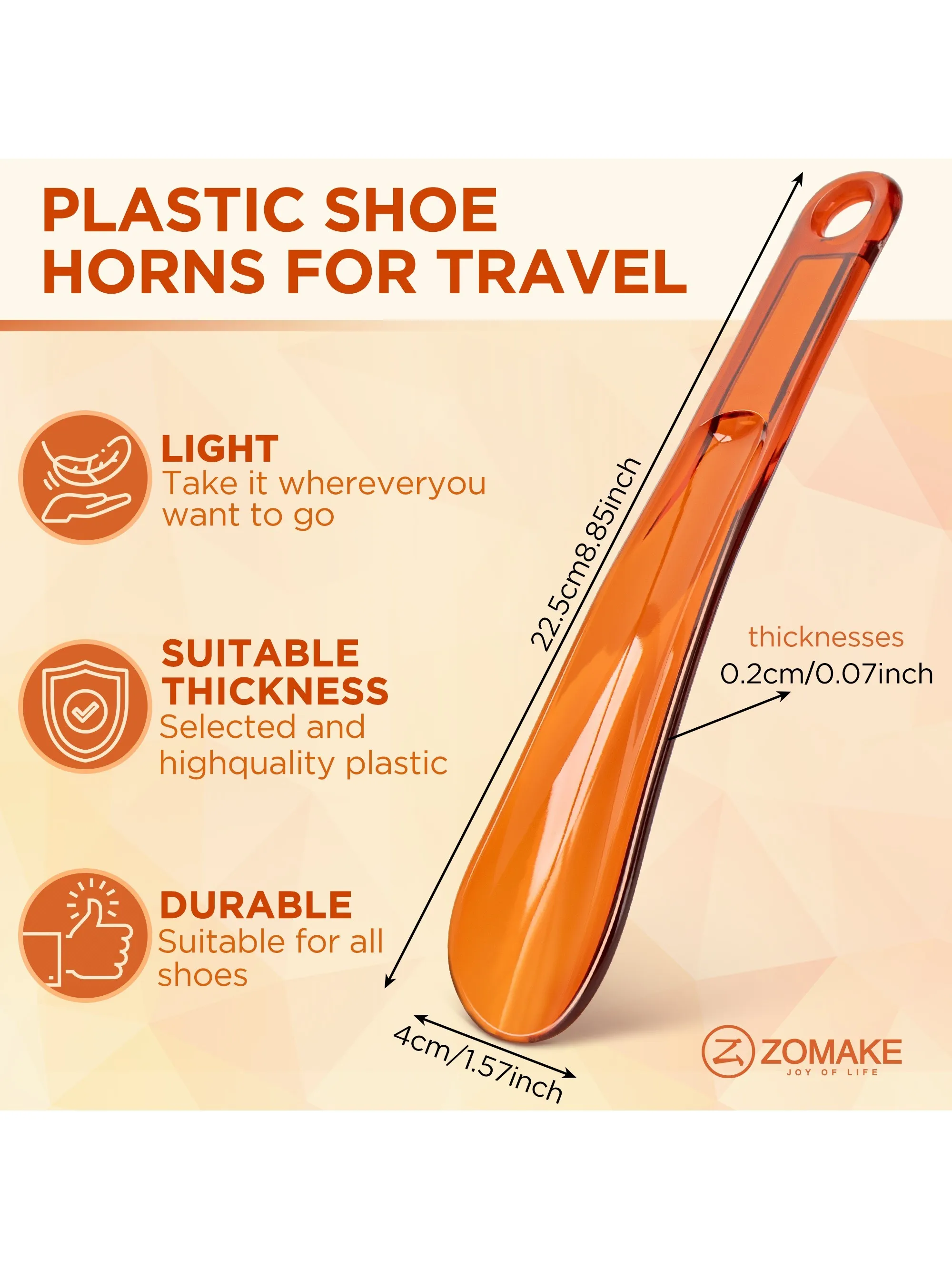 Cornes à chaussures en plastique 7.3 pouces cuillère de voyage portable corne à chaussures anti-pression lève-chaussures Flexible pour hommes femmes enfants outils de chaussures plus âgés