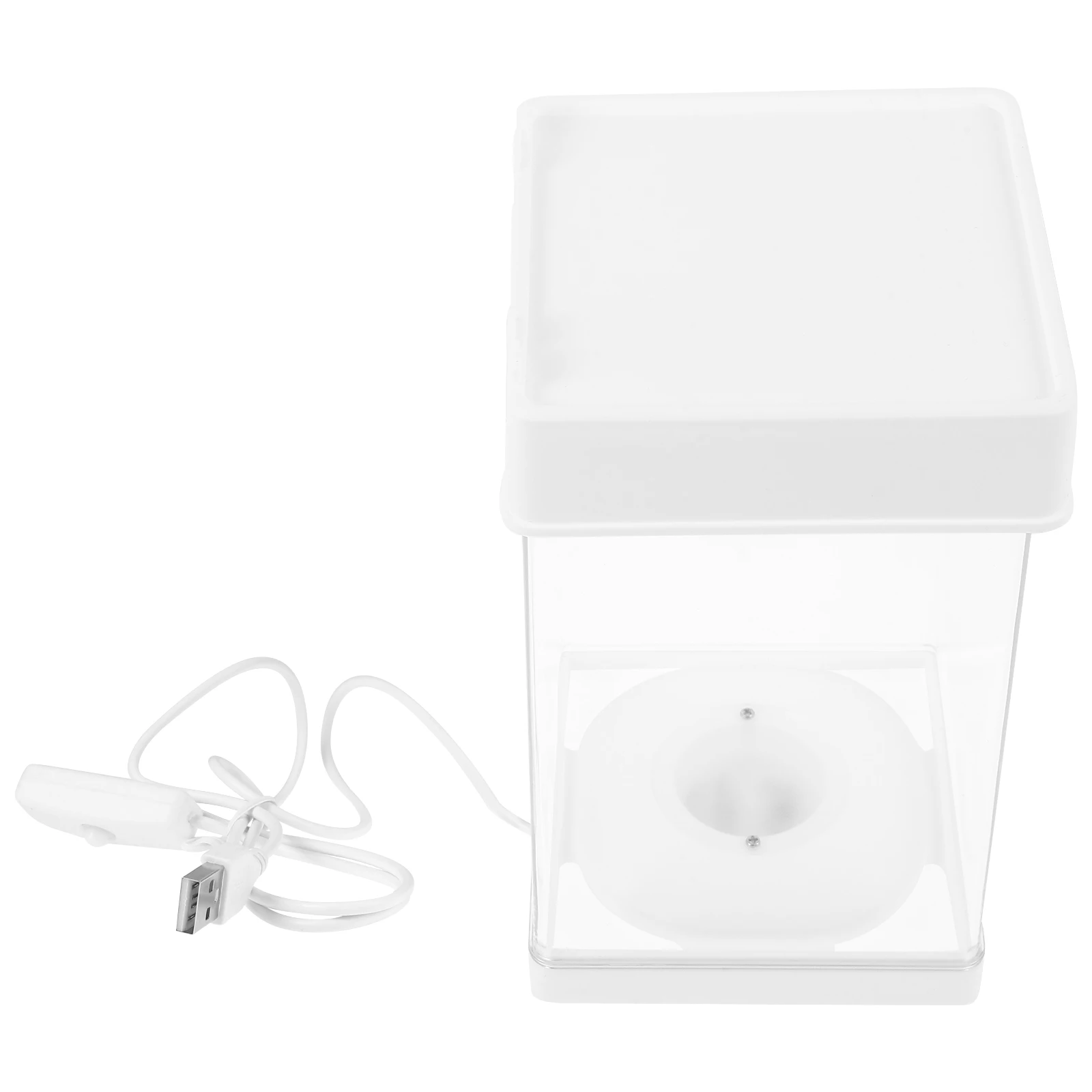 

Desktop Fish Fish Bowl Holder with Light Mini Aquarium Clear Plastic Office Decor White Goldfish Bowl Holder Breeding Box
