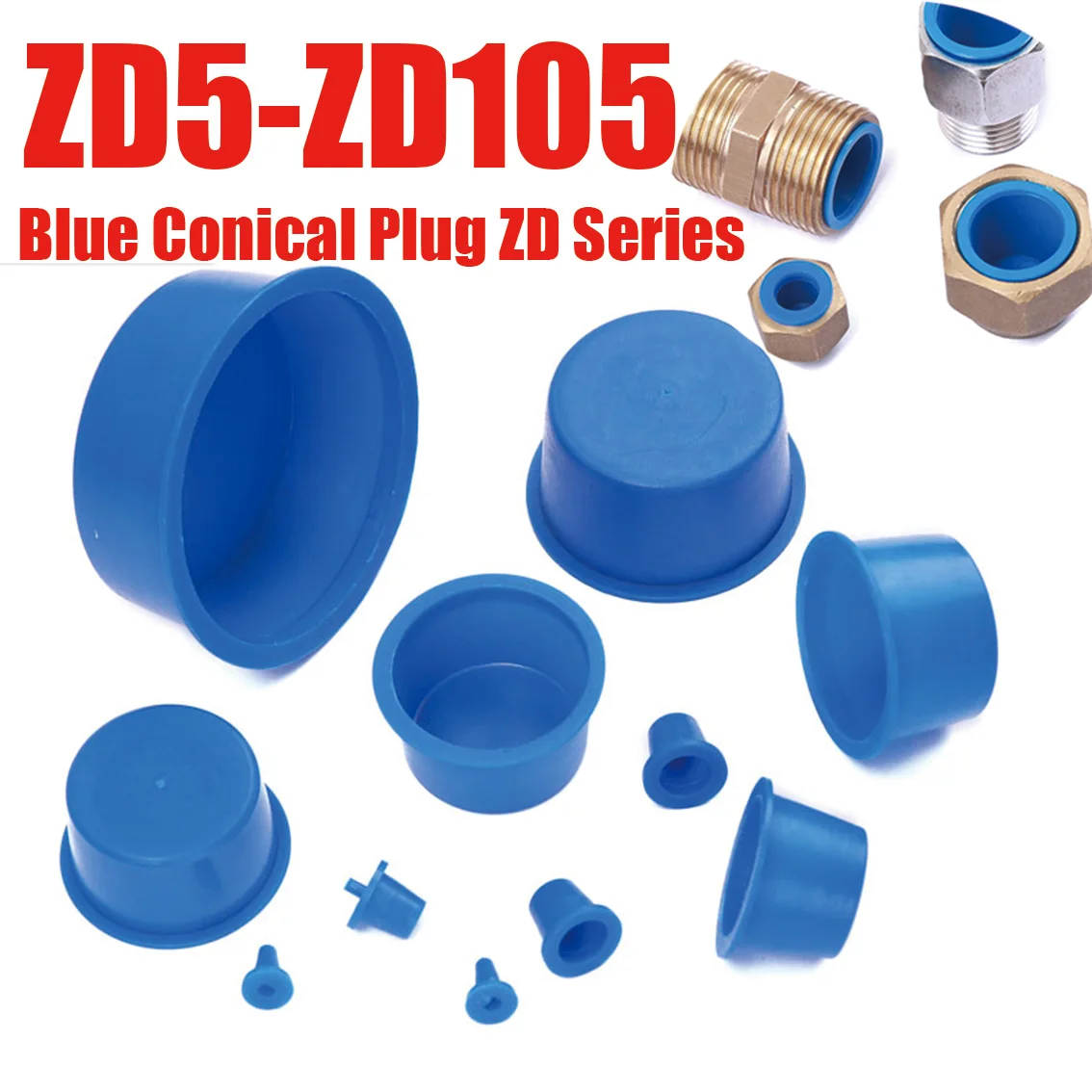 ZD5-105 Blue Plastic Conical Plug Internal Thread Hole Plug Dustproof Cover Round Tube Plug Hydraulic Pipe Oil Cylinders Valves