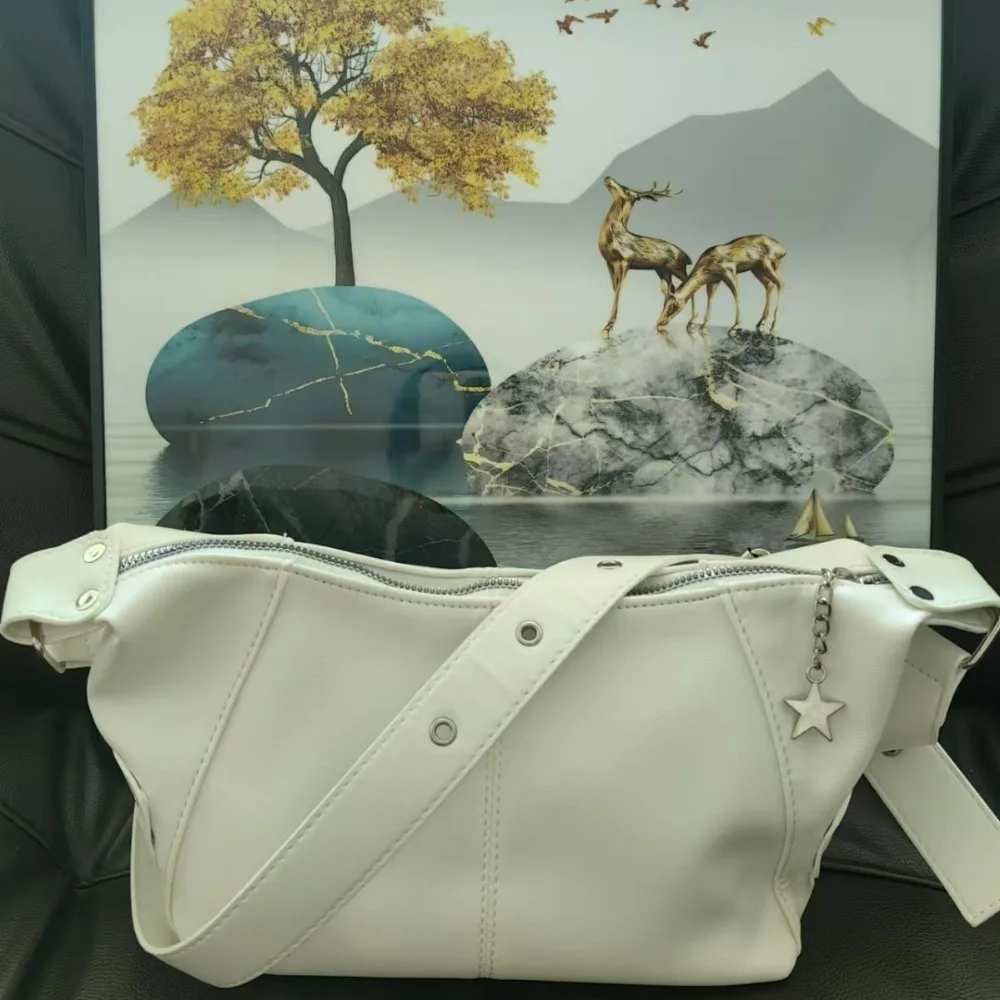 New Retro Niche Design, Cool and Spicy Girl's Armpit Motorcycle Bag, Women's Shoulder Bag, Hand-held Dumpling Bag