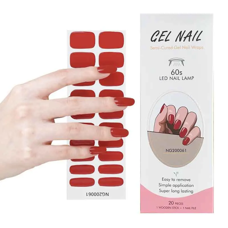 Autocollants pour ongles en gel durci, 20 pièces, structurels ents, rose, nickel é de perles, nude, adhésif, longue durée, nail art