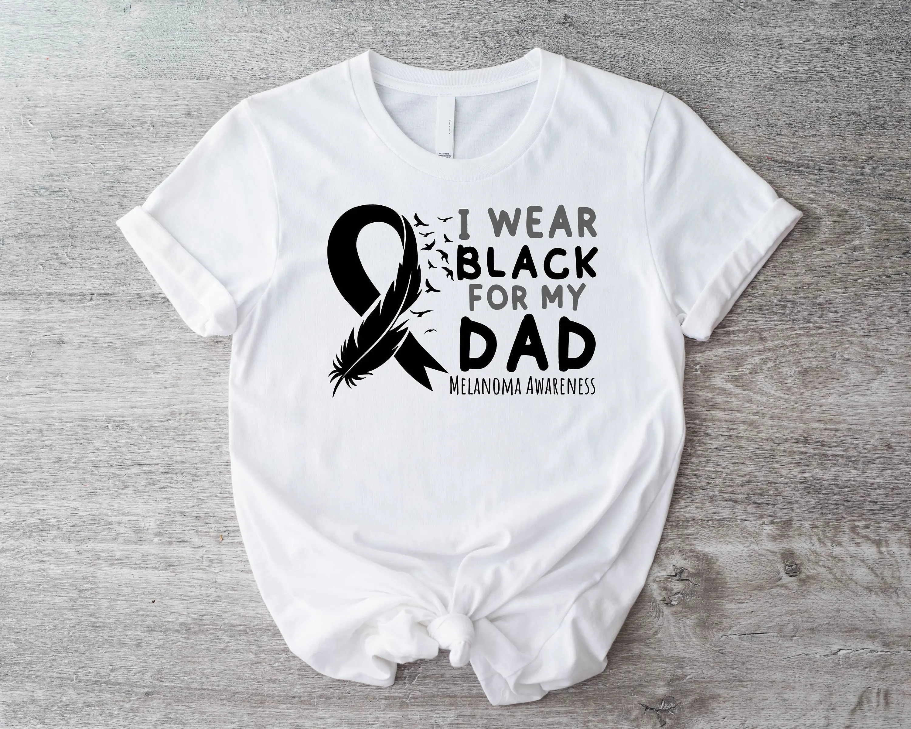 I Wear Black For My Dad Melanoma Awareness T Shirt Support Squad Skin Cancer Fight Together SweaT