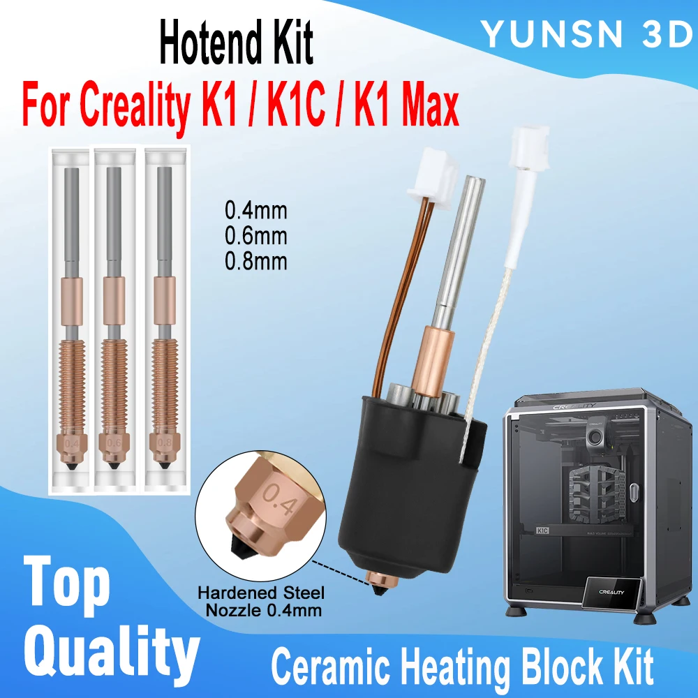 

Комплект Hotend для Creality K1 K1C, комплекты керамической нагревательной головки с высокой пропускной печатью, насадки с быстрой замены для K1 Max, аксессуары для 3D-принтеров