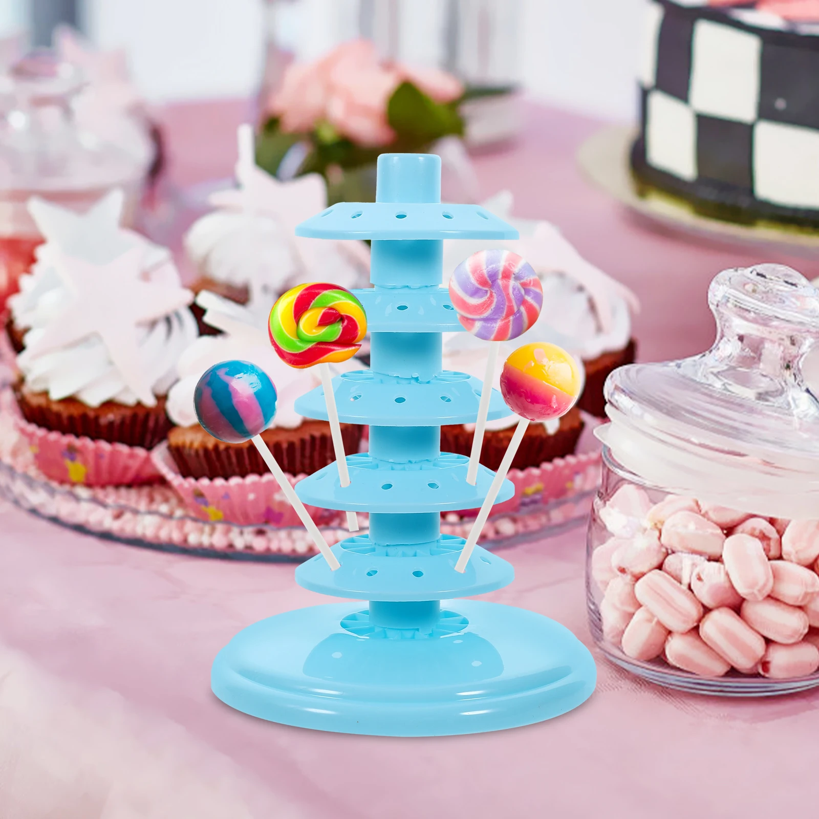 

Candy Display Stand Lollipop Do Not Cake Drying Pops Holder Blue Cakepop