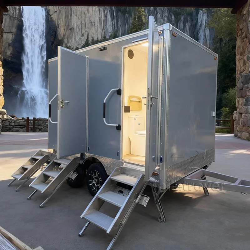USA UK Standard Restroom Trailers Portable Toilet Trailers Enclosed Vip Bathroom Restroom Trailer for Outdoor Business Events