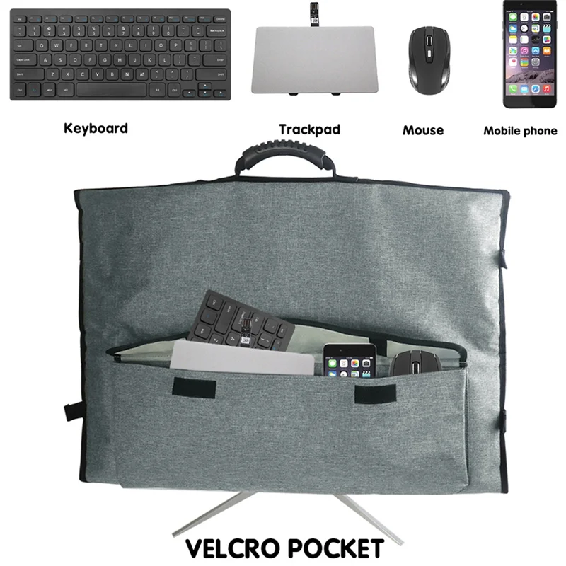 Tas Jinjing Perjalanan Harian untuk Komputer Desktop Imac 27 Inci, Kotak Penyimpanan Pelindung Monitor Penutup Debu dengan Pegangan