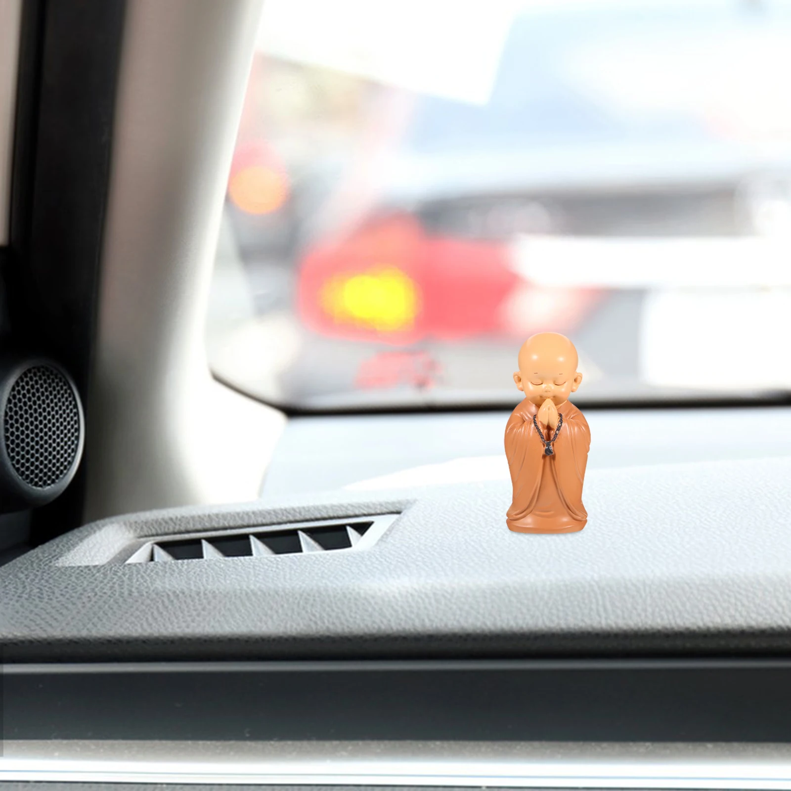 

Small Monk Car Dashboard Decor Resin Feng Shui Lucky Wealth Sculpture Peaceful Buddha Ornament Desktop Mini Statue For Home