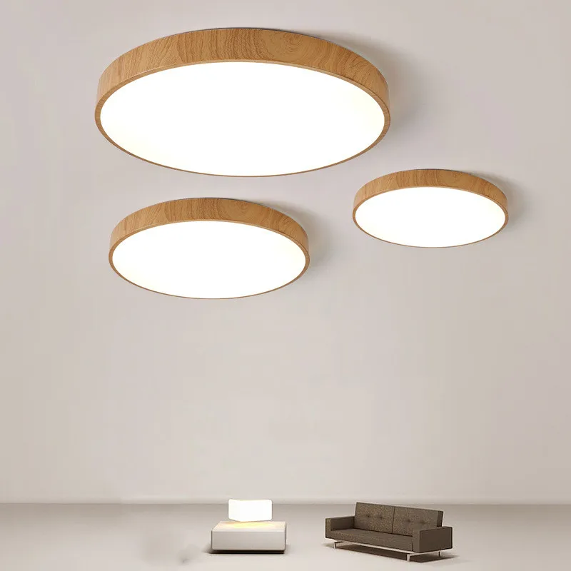 

Modern Minimalist Ceiling Lamp Round Bedroom Square Lamp Wood Grain Living Room Lamp Fashion Wood Grain Lamp Balcony Lamp