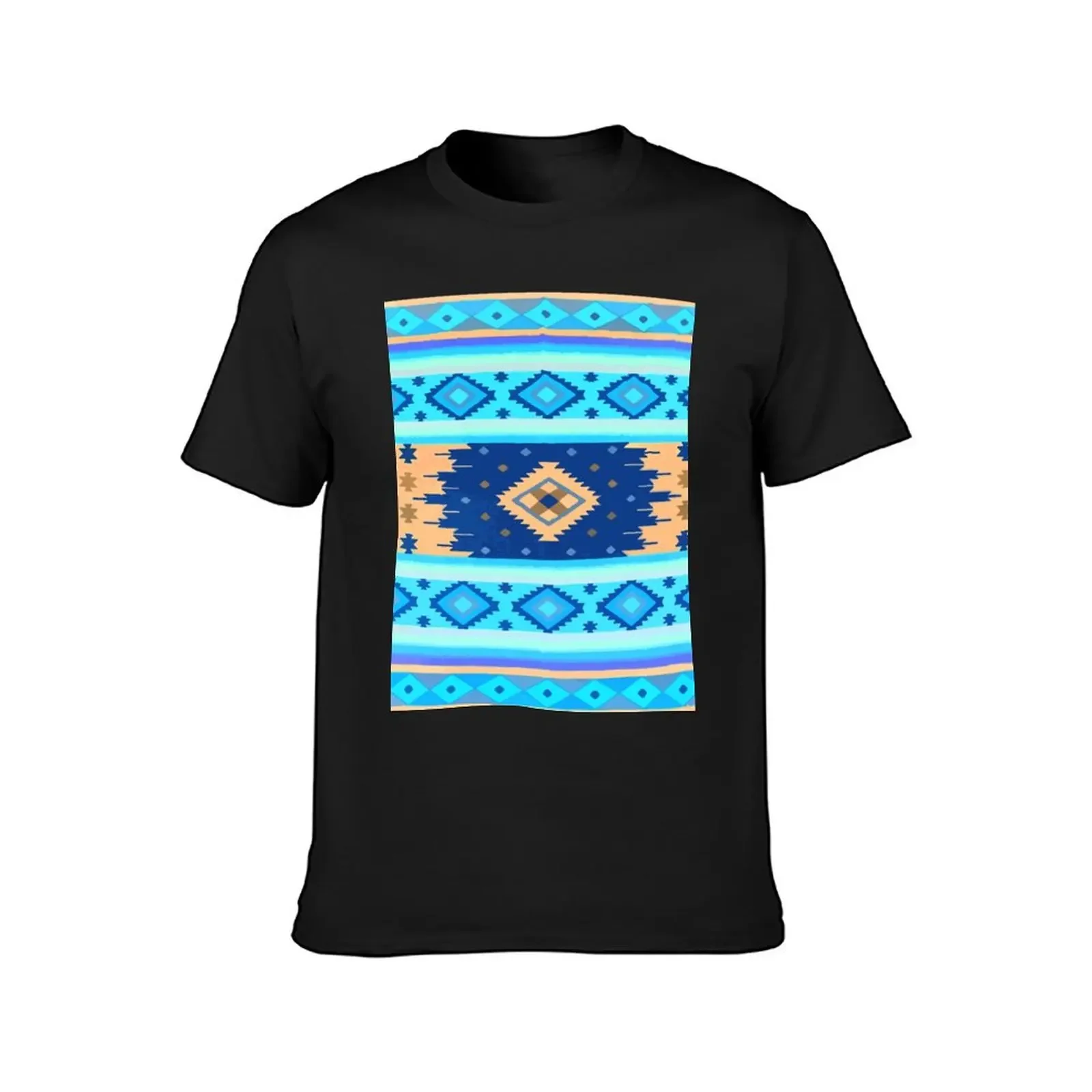 Sky blue southwest boho chic maximalist decor folk art T-Shirt vintage anime shirt vintage clothes man clothes men t shirt