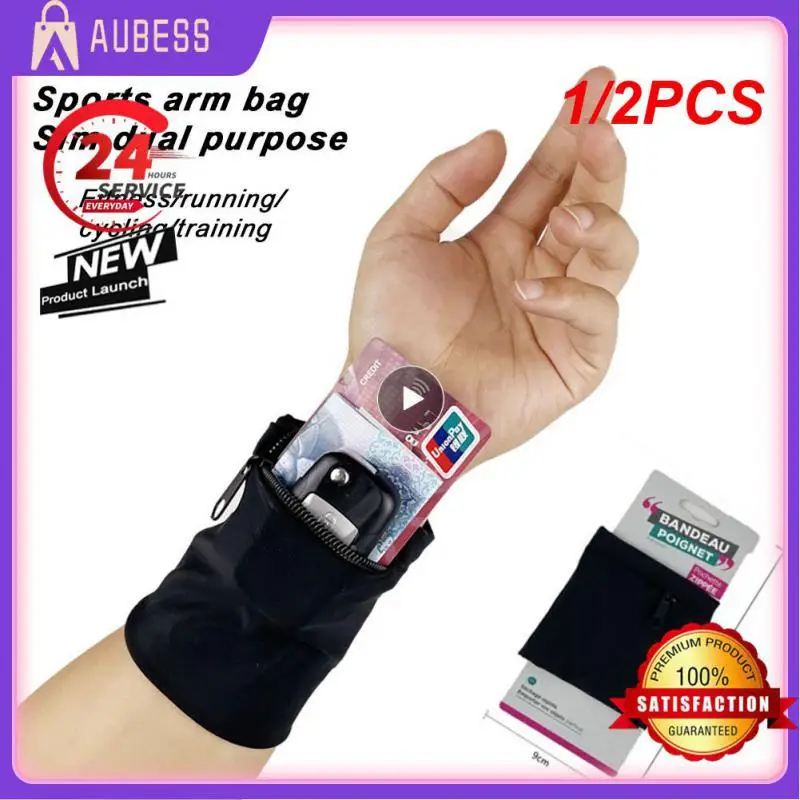 1/2PCS Outdoor Sports Arm  Bag Ultra-thin Anti-slip Wristband Wrist Armband Cycling Phone Bag For Fitness Sports Phone Cycling