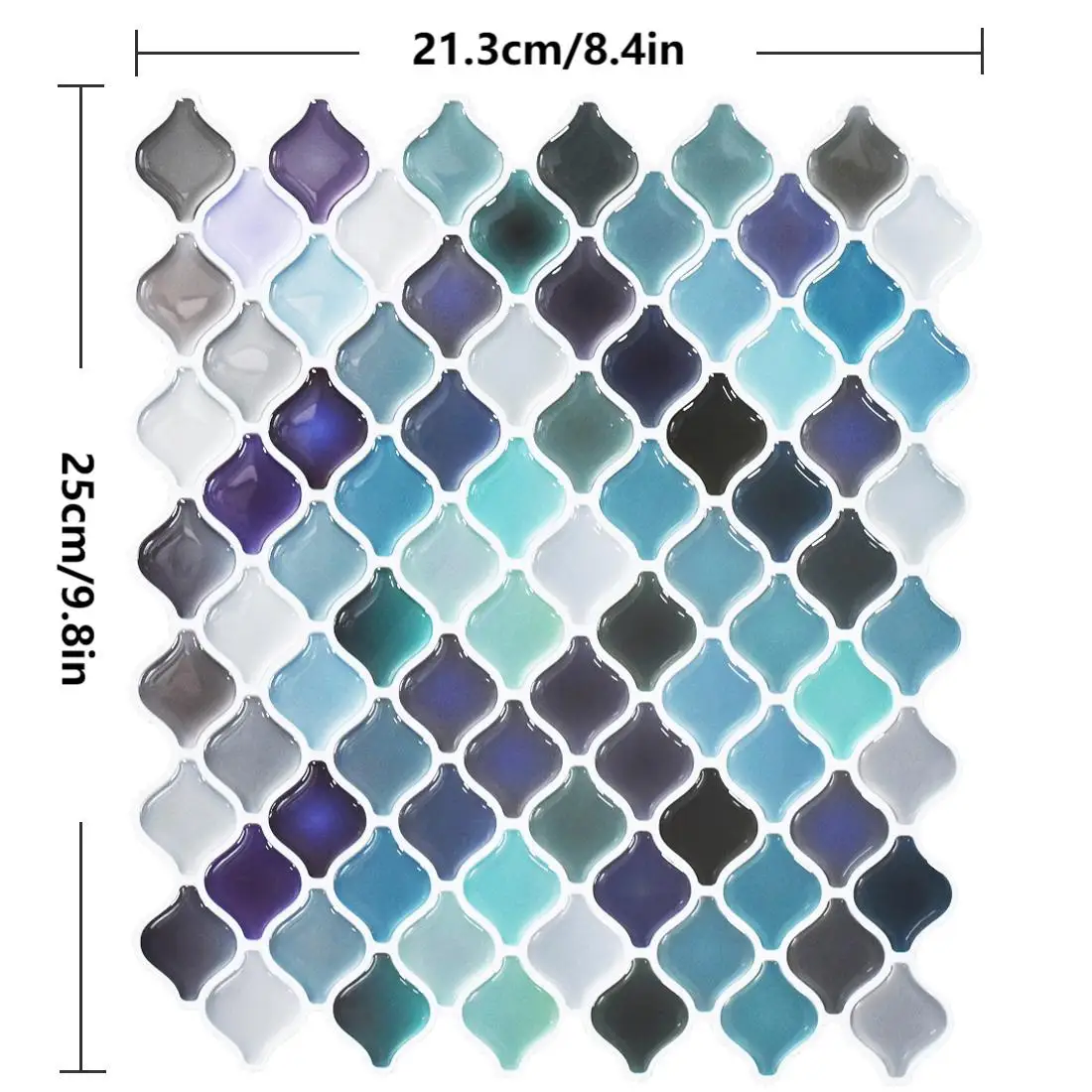 5/10pcs 3D Colorful Crystal Drop Glue Wall Sticker, Waterproof Oil Proof Heat-resistant Self-Adhesive Mosaic Home Decor
