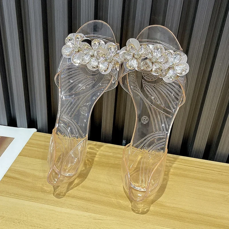 

Simple Fashion Women's Slippers Net Red Jelly Slippers Beach Shoes Women's Flat Sandals New Casual Slip Transparent Sandals