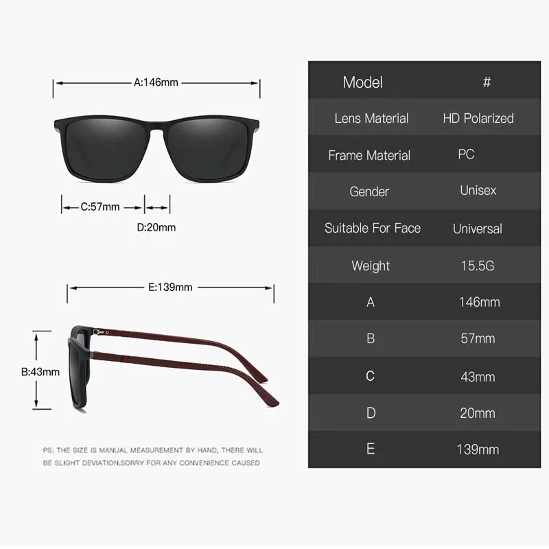 Gafas de sol polarizadas para hombre y mujer, lentes de sol polarizadas de lujo a la moda, antideslumbrantes, para conducir, viajes, pesca, UV400