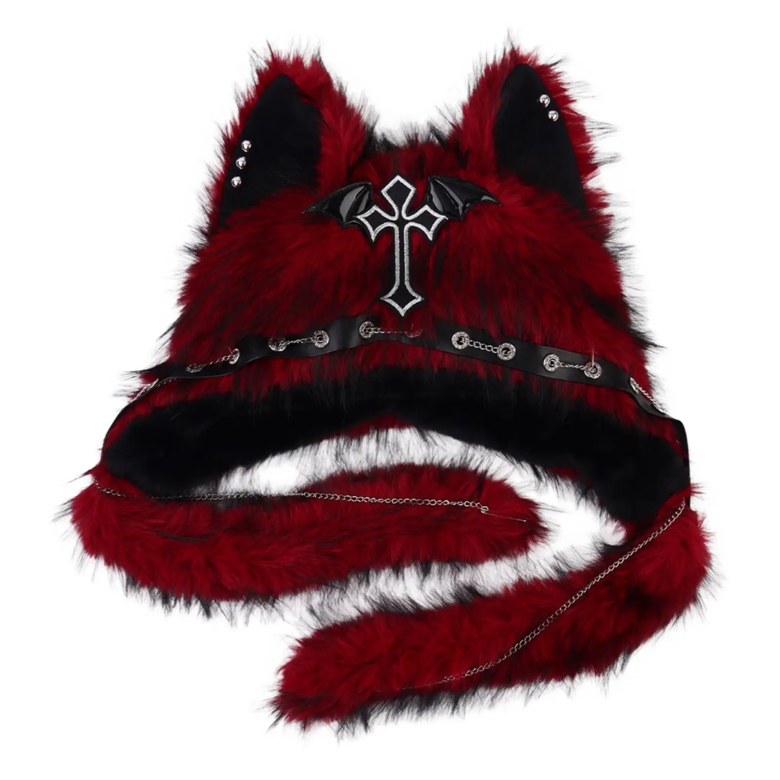 Cat Ear Hat Gothic Hat with Ear Flaps Edgy Cozy for Women, Winter, Streetwear