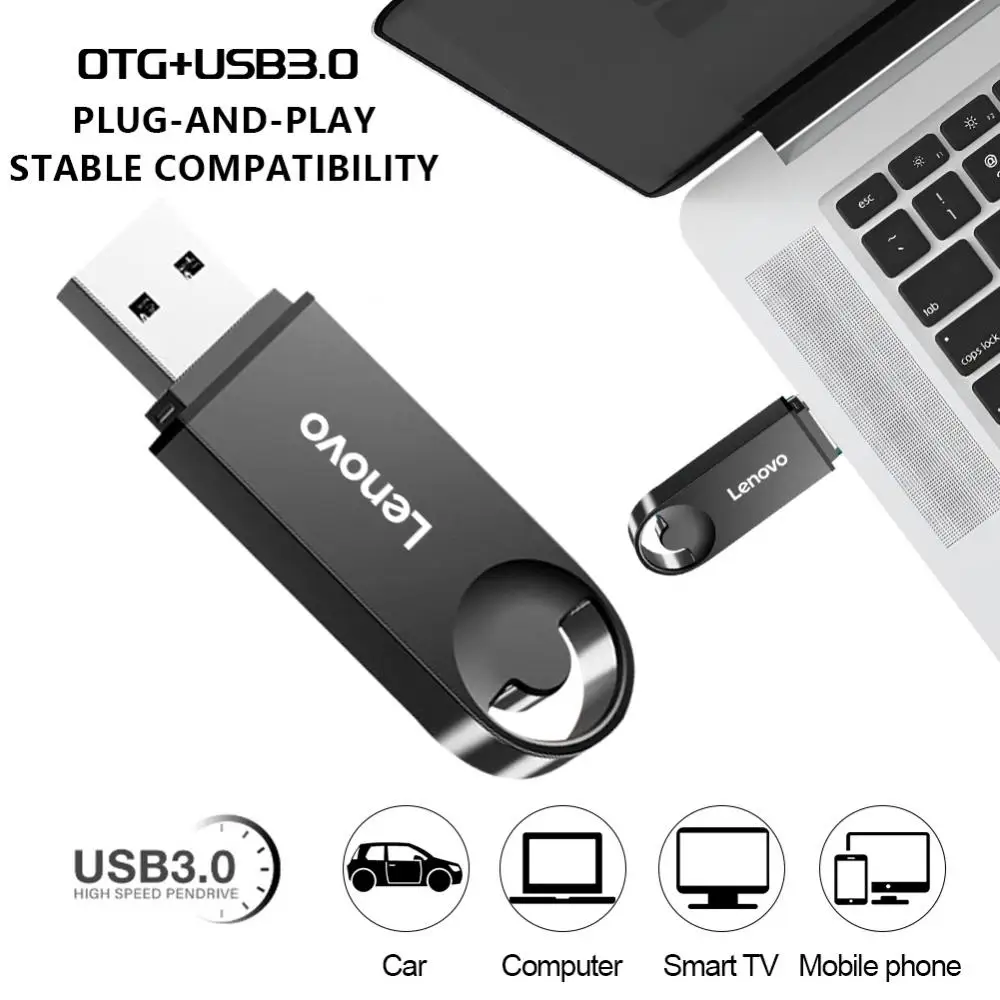 Lenovo-高速メタルフラッシュドライブ、USB 3.0ペンドライブ、SSDペンドライブ、cle uディスク、メモリスティック、8テラバイト、4テラバイト、64テラバイト