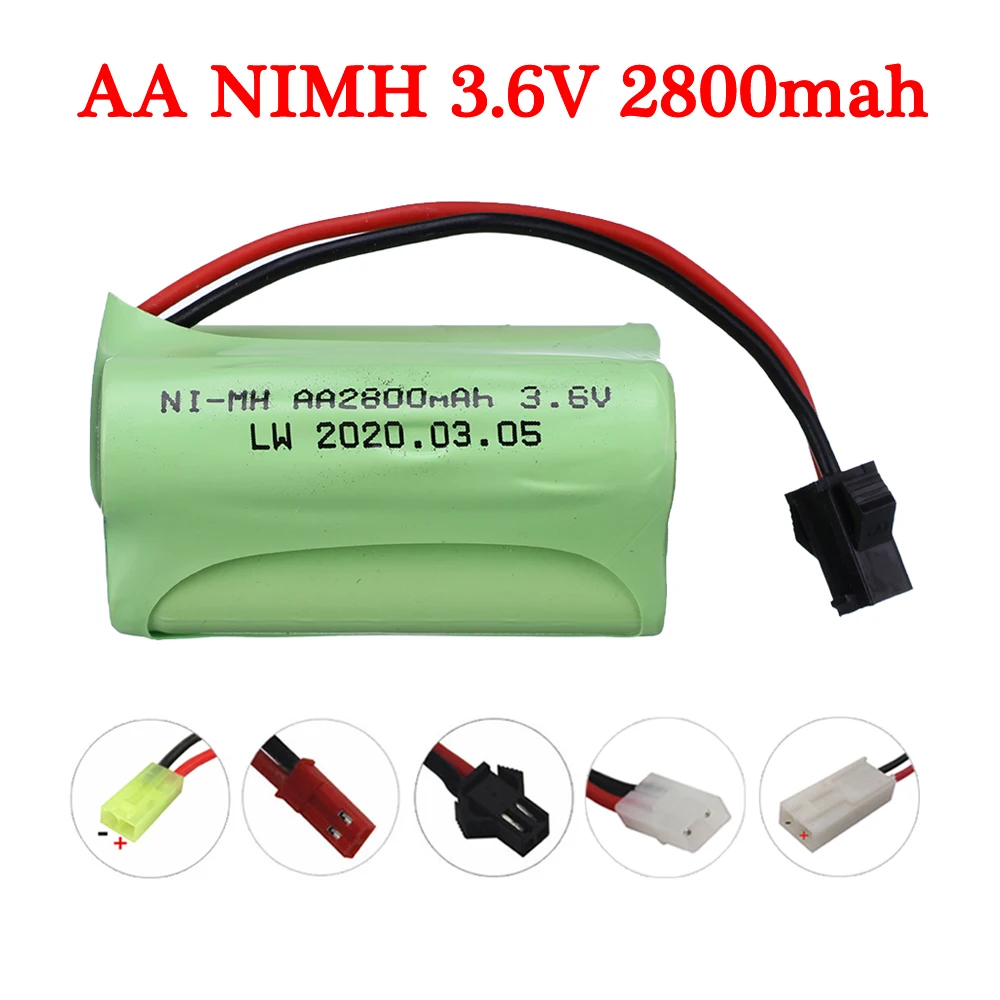 3.6V(1.2V*3) AA 2800mah Ni-Mh Batteries Pack 3.6v NiMH Recargables Battery For Rc Electric Toys Car Truck Boats Model Parts