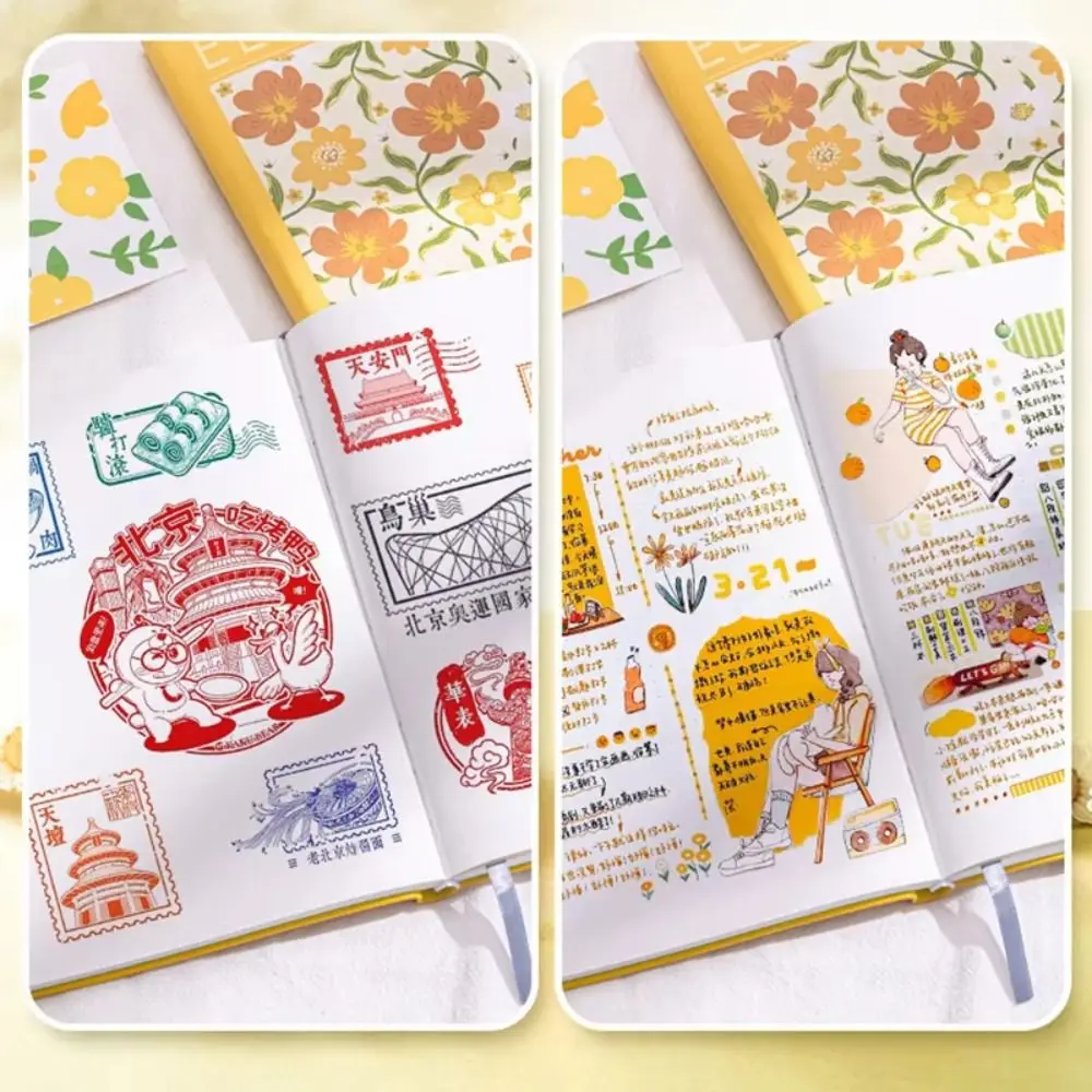 Floral Design Diary Notebook Matte Surface Taking Notes Writing Pads Time Organizer To Do List Planner Notepad School ＆ Office