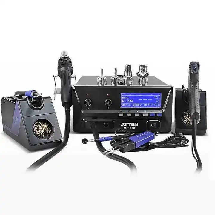 

ATTEN MS-900 900W 4-in-1 Desoldering Hot Air Gun Rework Soldering Iron Suction Tin Gun Pick Up Pen Desoldering Soldering Station