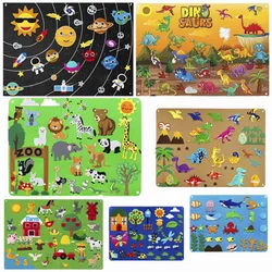 Zwierzęta gospodarskie czuł Story Board Farmhouse Storybook ozdoba do powieszenia na ścianie Montessori Early Learning interaktywne Puzzle zabawki dla dzieci prezent