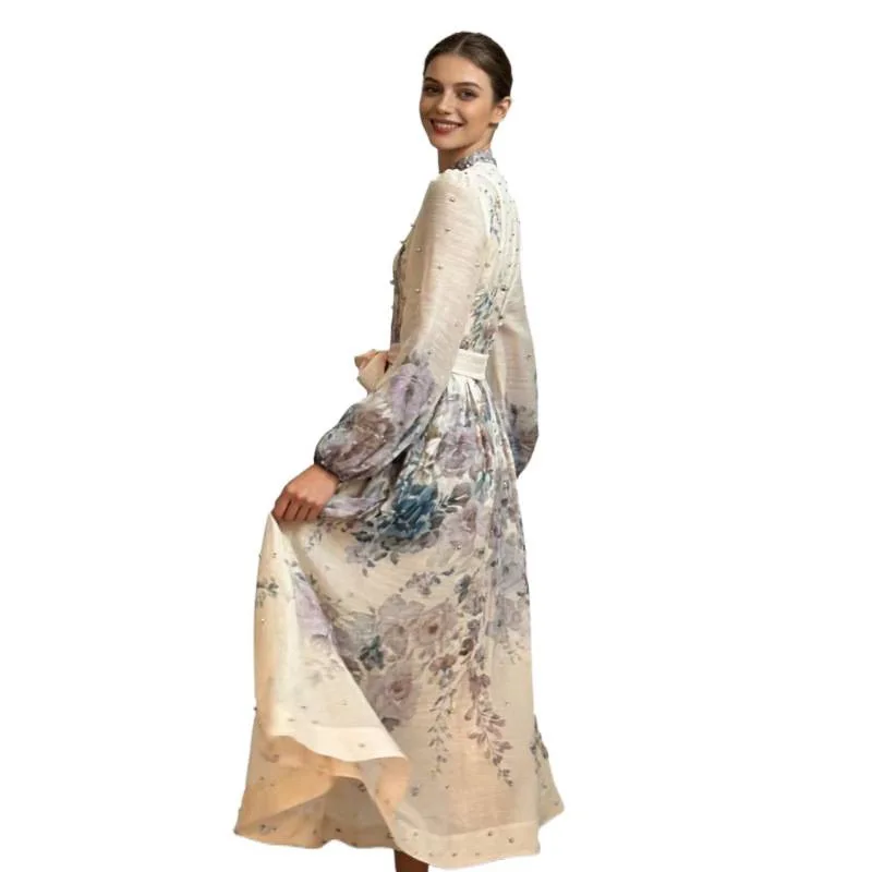 New Street Sle High Waist Long Diamond Floral Skirt Dr 2 Piece Set Women's Casual Faion Thiened Long Sve Dr