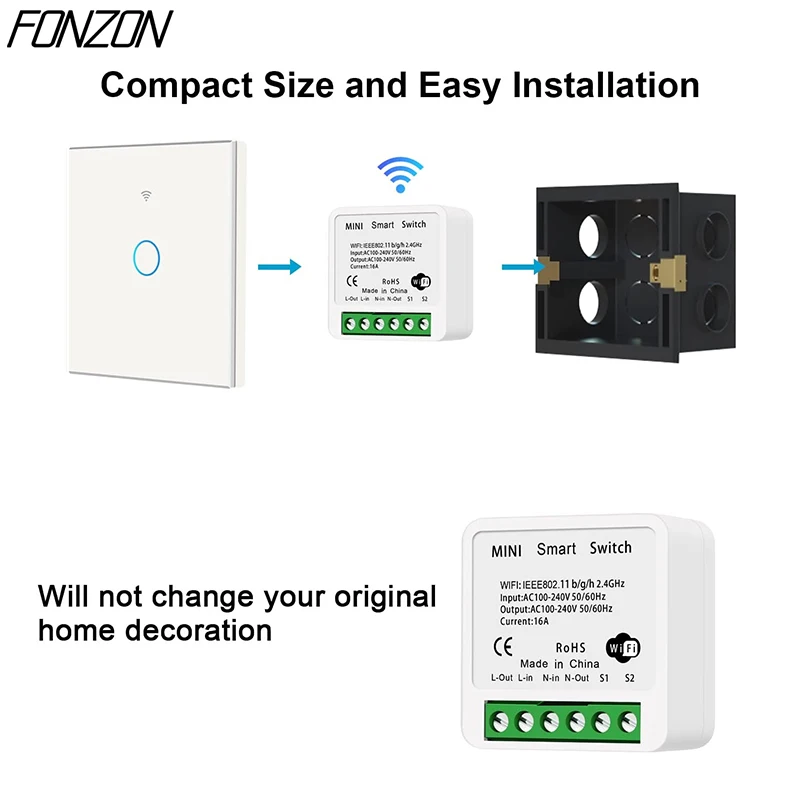 HomeKit Tuya ZigBee WiFi Smart Switch Module with Power Monitor 16A DIY Wireless Remote Control Light Switches Alexa Google Home