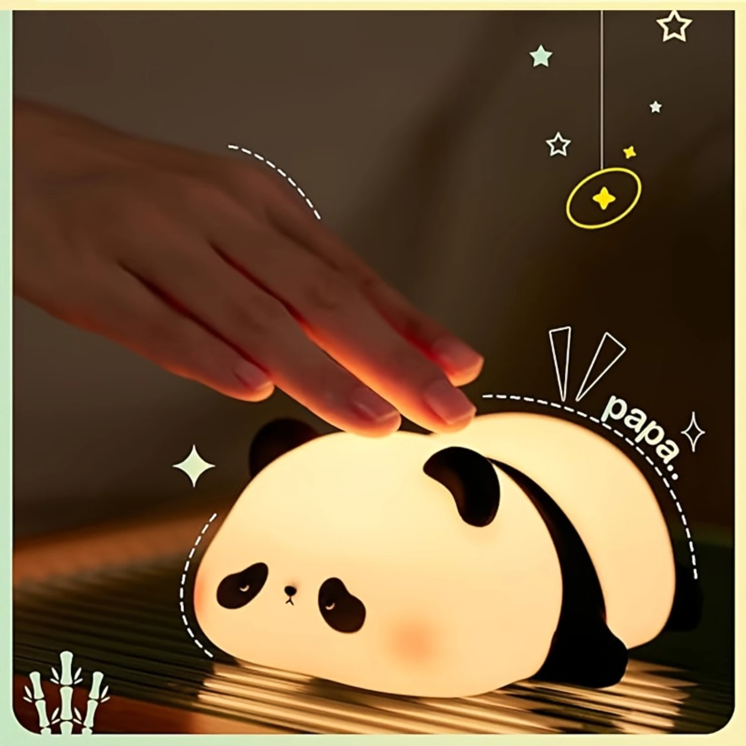 Dimmable Cute Panda Night Light - Soft-Glow LED, Squishy Silicone Design, Perfect for Breastfeeding, Nursery, and Room Decor