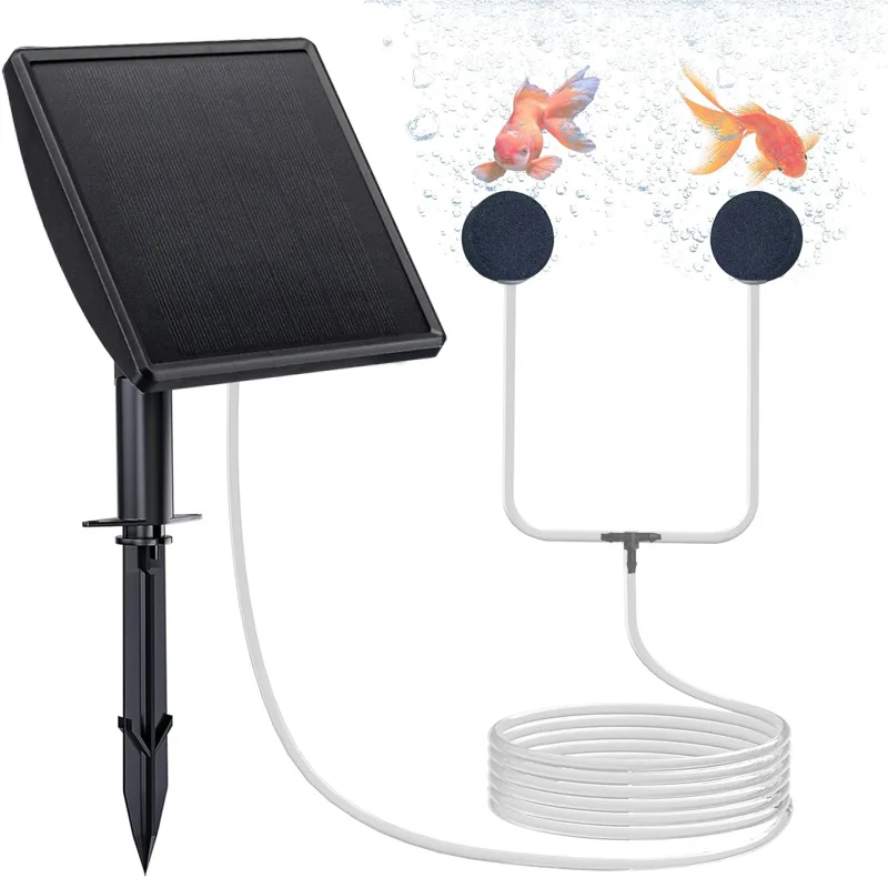 Modern 5W Durable Solar Oxygenation Pump for Fish Tank & Pond Water Filter Indoor/Outdoor Aquarium