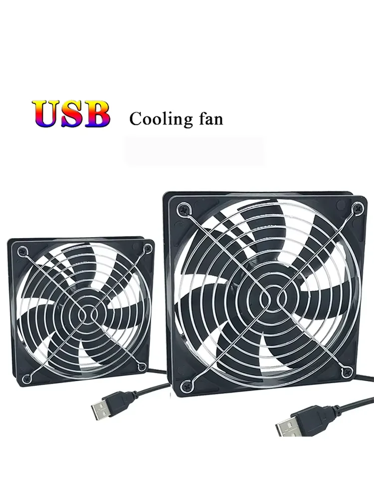USB Router Set-top Box TV Cat Ventilation Mute 8CM12CM Fan Cooling_voghion.com
