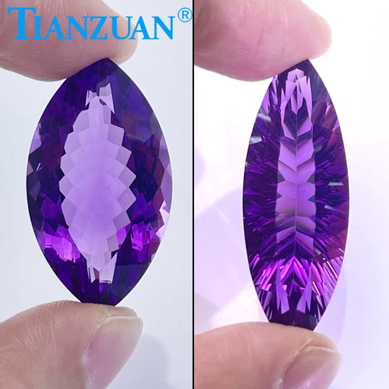 Natural Amethyst Vivid Purple Color Marquise Shape Brilliant Cut Loose Gem Stone with GRC Certified