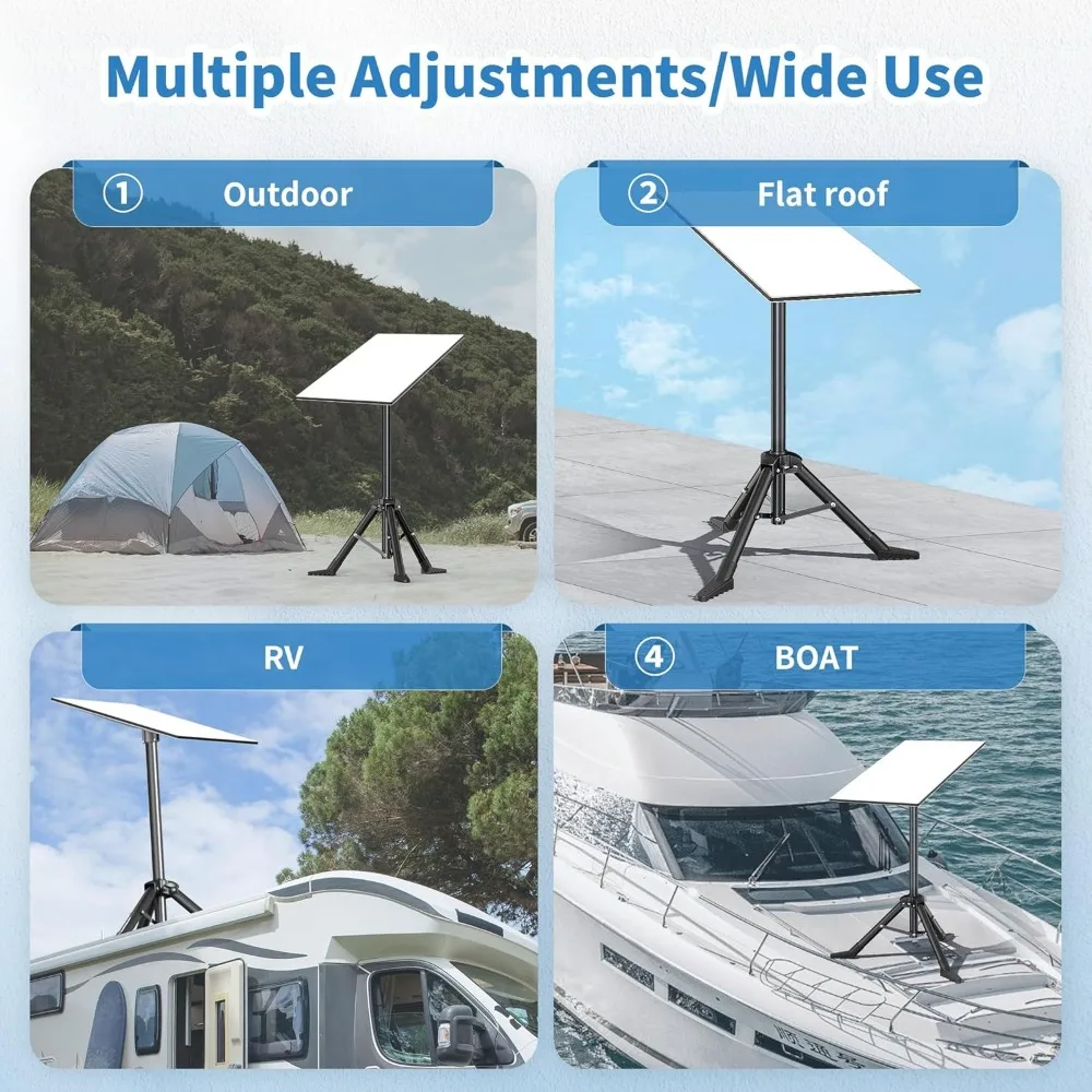 حامل ثلاثي القوائم محمول مع محول أنبوب للتخييم في الهواء الطلق ومجموعة تركيب السفر RV