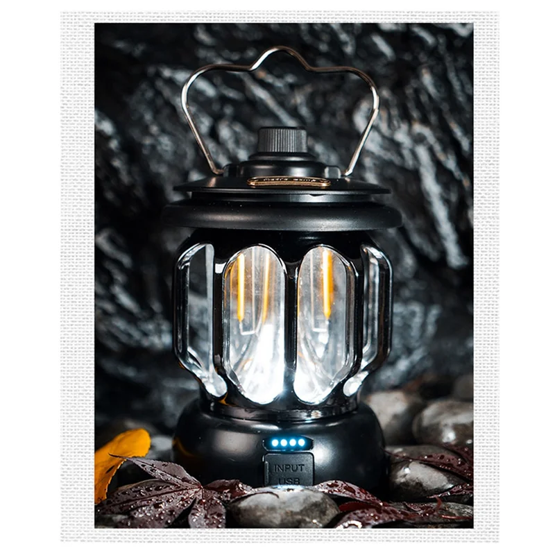 

A18E-3500 Ma Outdoor Camping Light LED Retro Horse Lantern Portable Tent Light Convenient USB Charging Camping Light