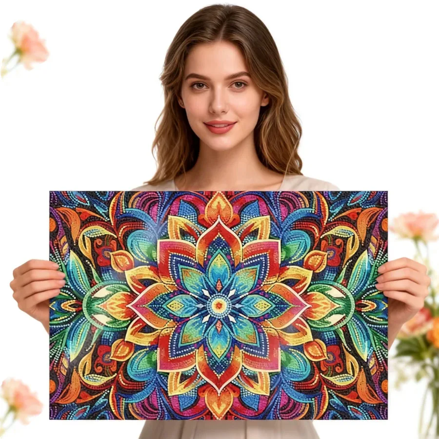 

Diamond Painting Placemat Diamond Art Painting Kits Mandala DIY Diamond Crafts Projects Flower Diamond Art Crafts for Beginners