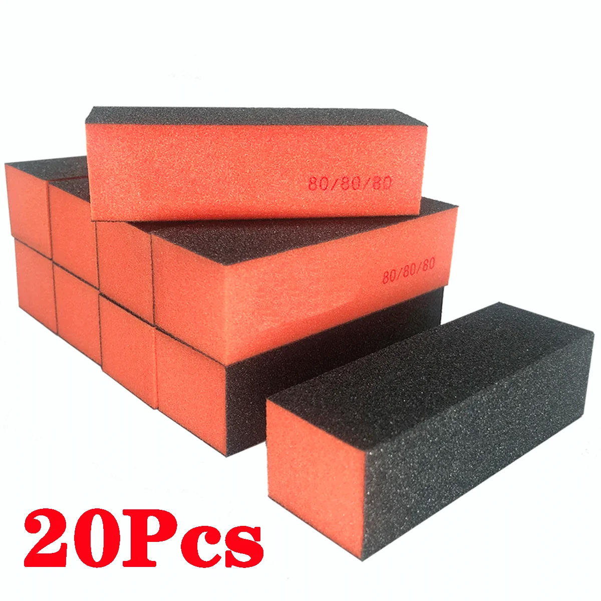 

20 шт., шлифовальный буферный блок для ногтей, 3 стороны, губка, полировальная пилка, инструменты для маникюра и дизайна ногтей