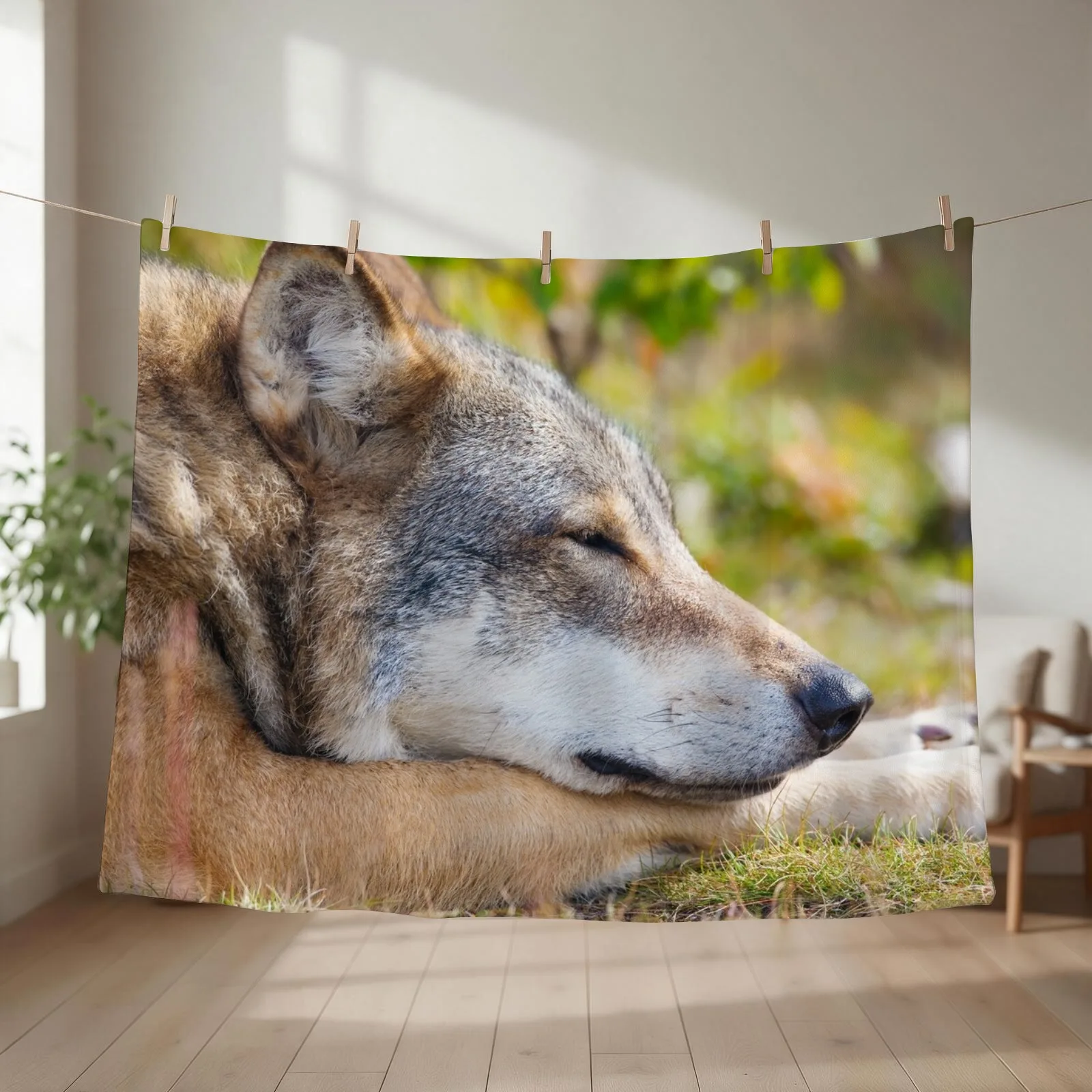 Beautiful coyote wallpaper Throw Blanket couch cozy soft plush fuzzy picnic outdoor blanket