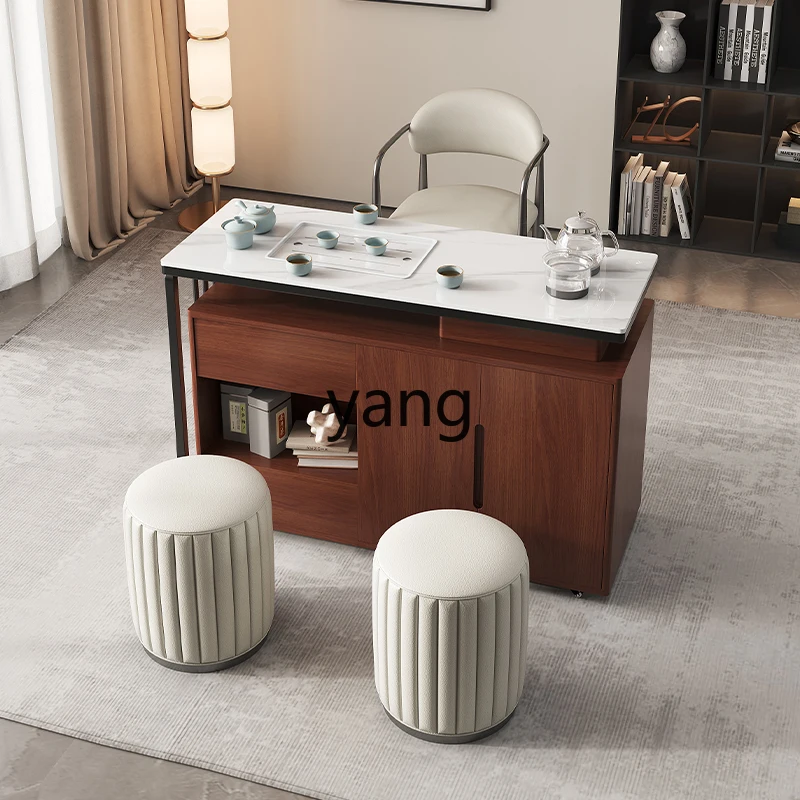 LM Balcony Rotating Tea Table Small Tea Table Tea Brewing Integrated Movable Telescopic
