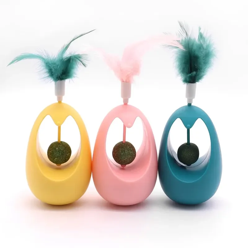 Swinging cat toys, with catnip balls and feather teasers, suitable for kittens to play on their own, grind their teeth, pet