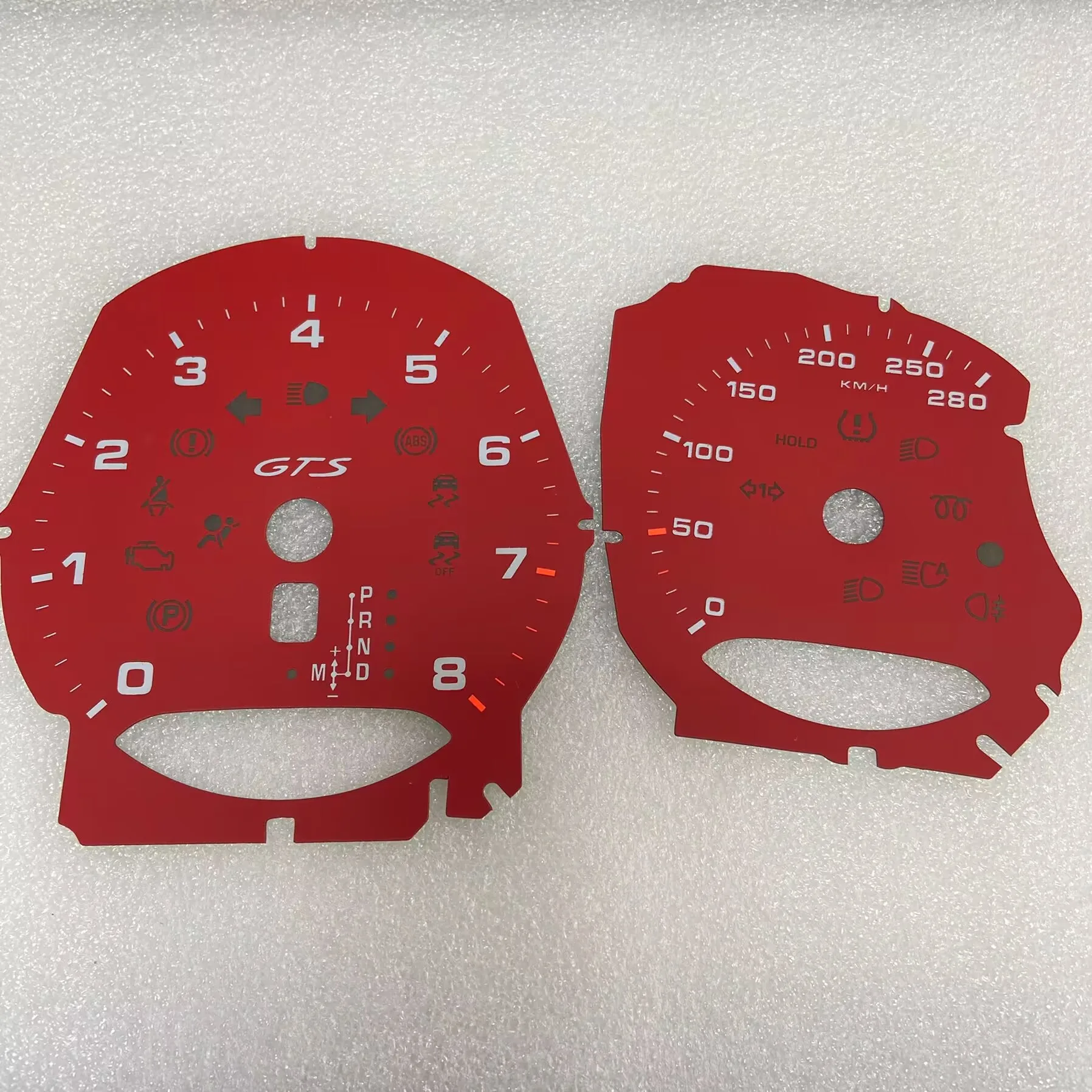 Instrument Cluster Overlay Speedo Dials For Porsche Macan GTS Counter Tacho Gauge Face 280KM/H Red