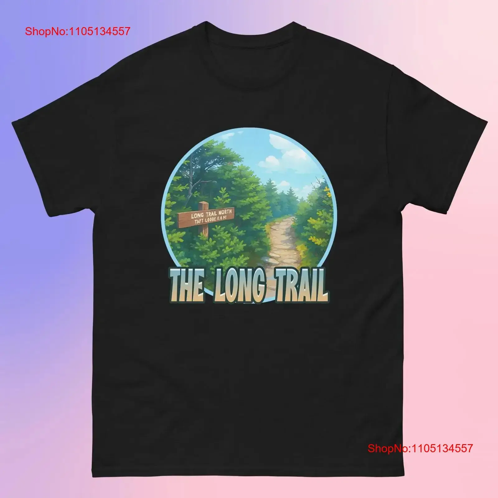 تي شيرت The Long Trail in Vermont USA Design 1 تي شيرت عتيق مغسول ملابس الشارع أنيق قليلاً مريح للارتداء اليومي