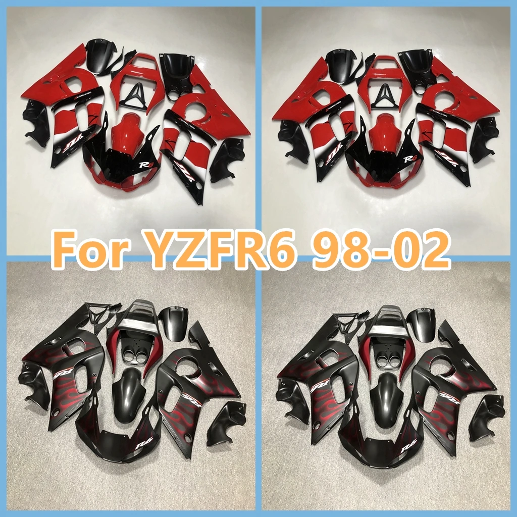 

YZF-R6 1998 1999 2000 2001 2002 Комплект деталей обтекателя для Yamaha YZFR6 98 99 00 01 02, комплект обтекателей послепродажного обслуживания мотоцикла по индивидуальному заказу