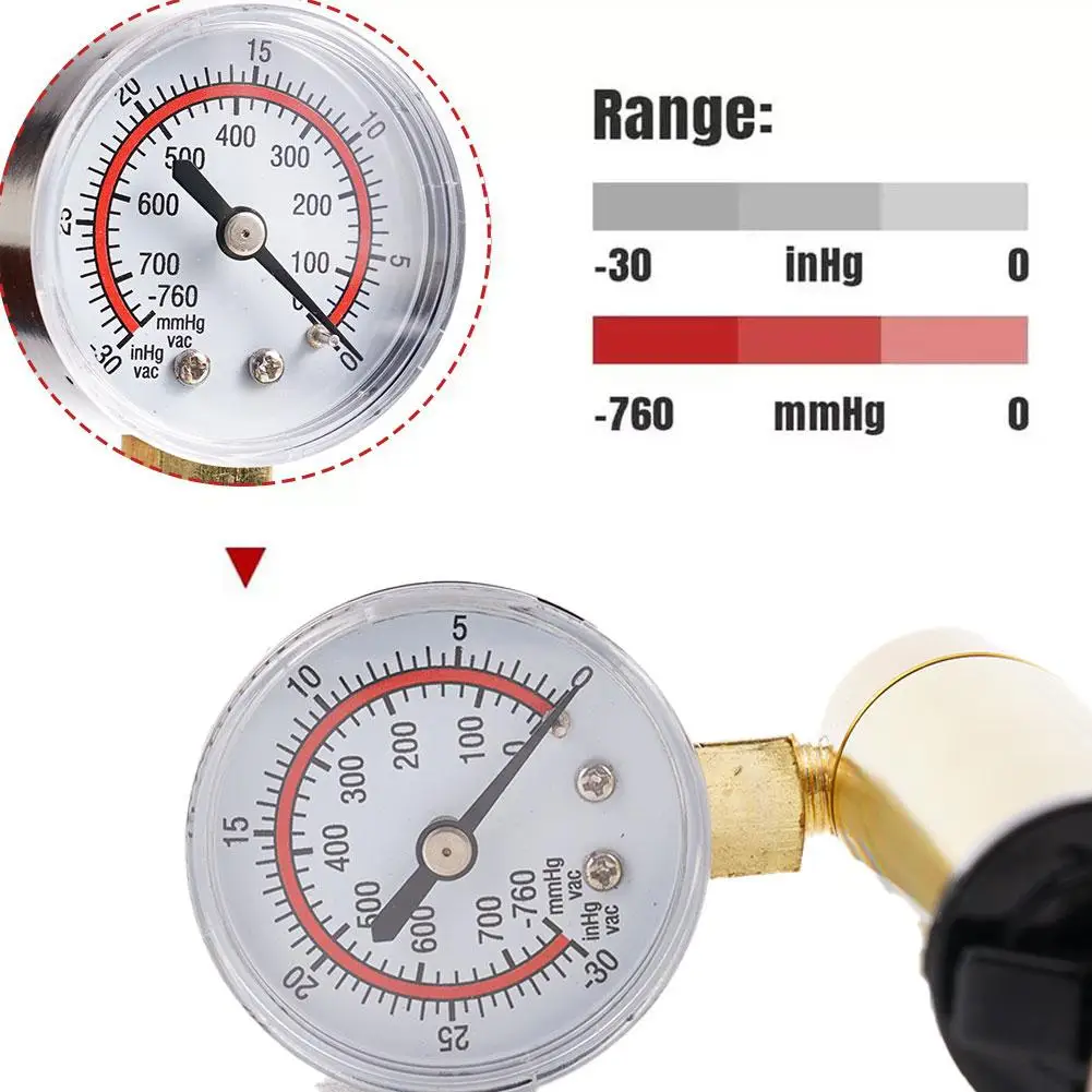 Auto Portable Brake Fluid Bleeder Manual Vacuum Pressure Pump Aluminum Vacuum Gauge Car Hand ToolsTester Kit Accessories