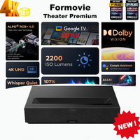 Formovie Theater Premium Short Throw 4k Home Theater Projector 2200 ISO Lumens Laser Cinema WIFI6 DHR10 Video Overhead Projector