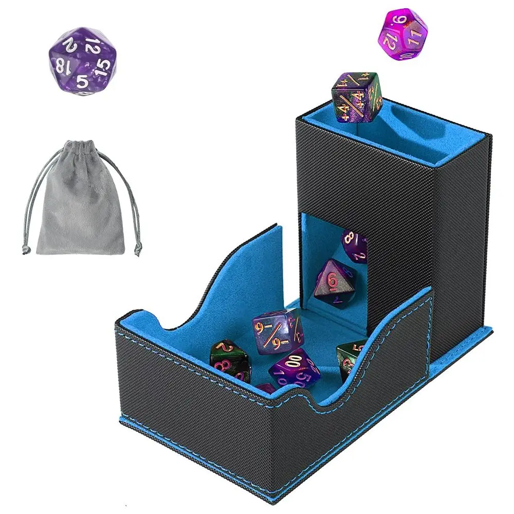 

Portable Foldable Dice Roller Tower with Bag Special Design Dice Tower PU Leather Convenient Dice Tray for RPG Table Top Gaming