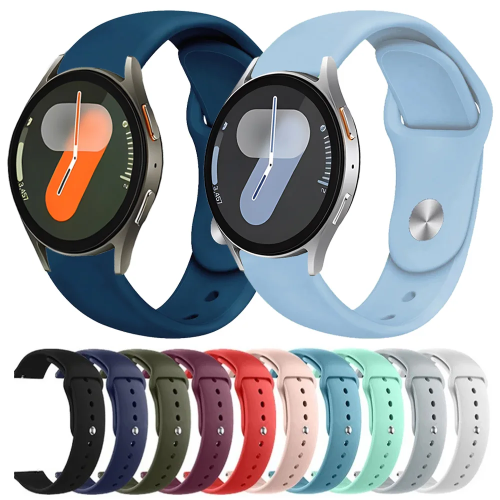 20mm Silicone Strap For Samsung Galaxy Watch 7/6/5/4 40mm 44mm Adjustable Watchband Watch 6 Classic 47mm 43mm 5 Pro 45mm Correa