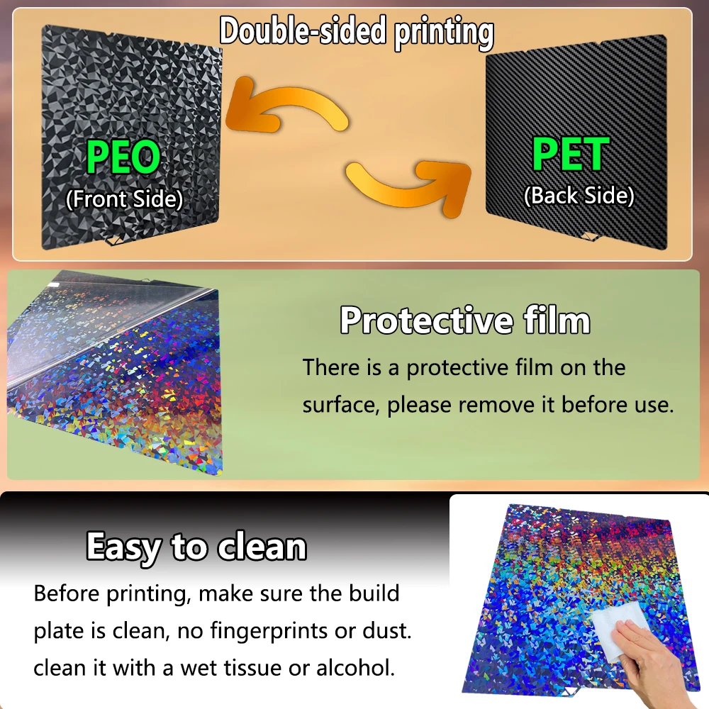 PEI For Anycubic Kobra X Build Plate PEI Spring Steel Sheet Smooth PEO PET PEY for Anycubic Kobra S1 Combo S1C X Hotbed Plate