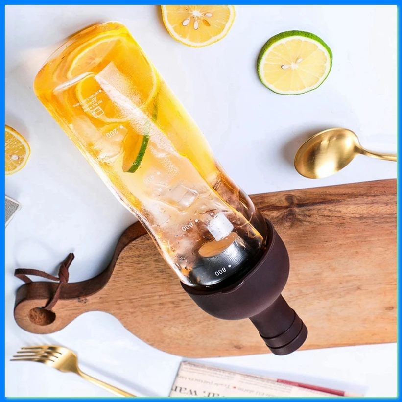Glass Manual Cold Brew Coffee Machine Portable Cold Brew Coffee Pot Make Iced Coffee and Fruit Tea in Summer 800ML-A57M