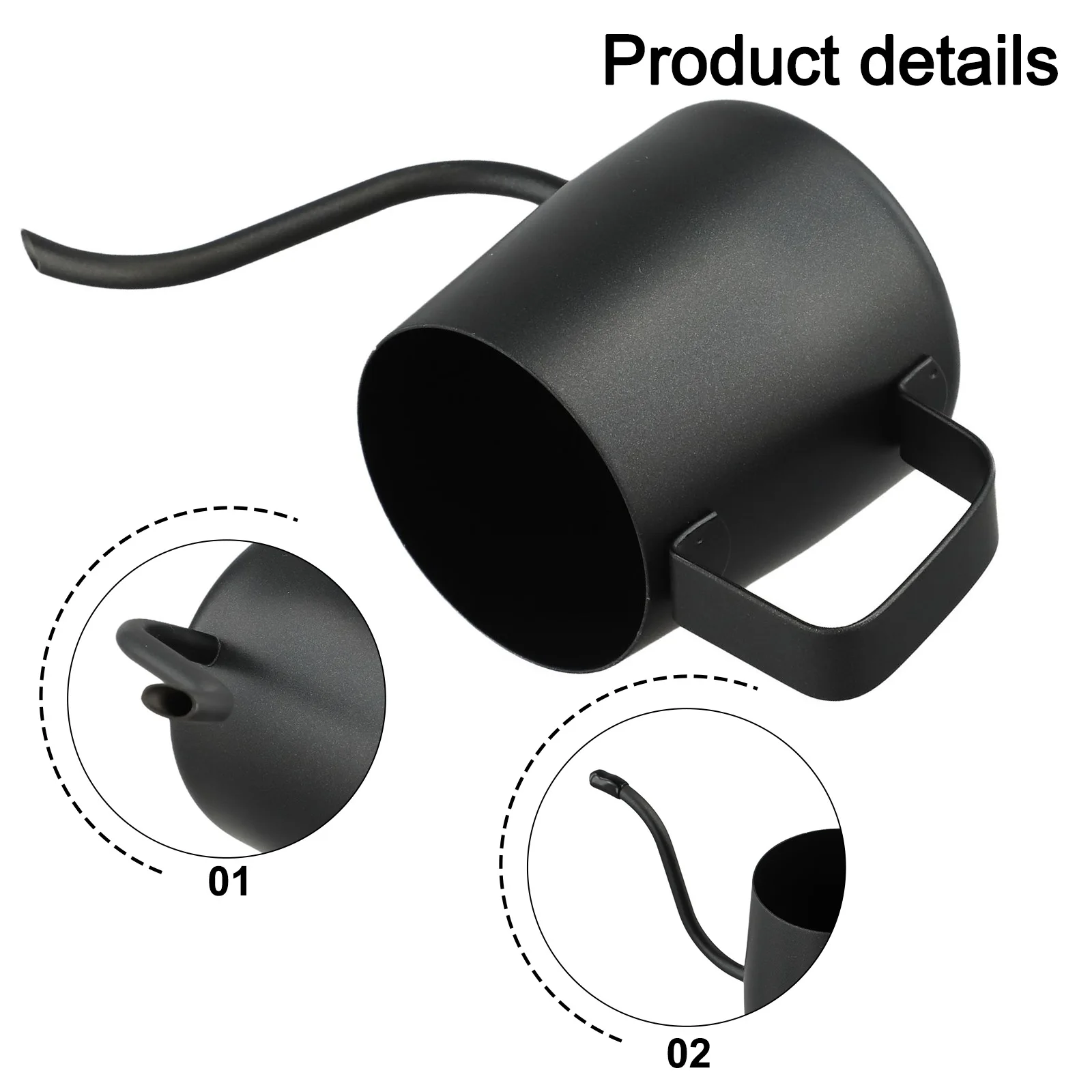 Cafetière en acier inoxydable, bec long et étroit, verser sur le col de cygne, goutte à goutte à la main, bouilloire à café, pots d'intérieur, plante de patio, 250 ml, 350ml